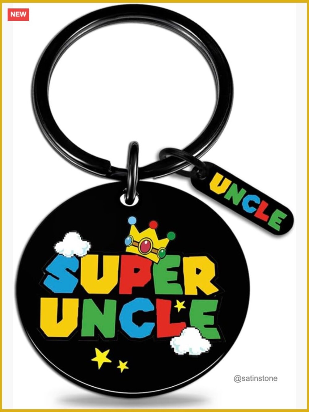 Super Uncle Keychain Best Gifts From Niece Nephew Stainless Steel Cool Car Key